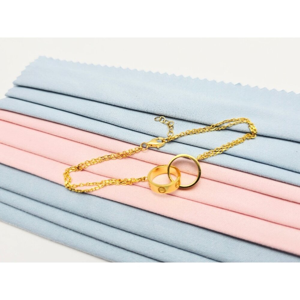 Unique 21k Solid Yellow Gold Interlocking Circles… - image 3